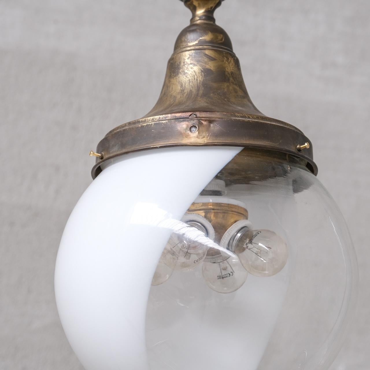 Two Tone Antique French Pendant Light For Sale 3