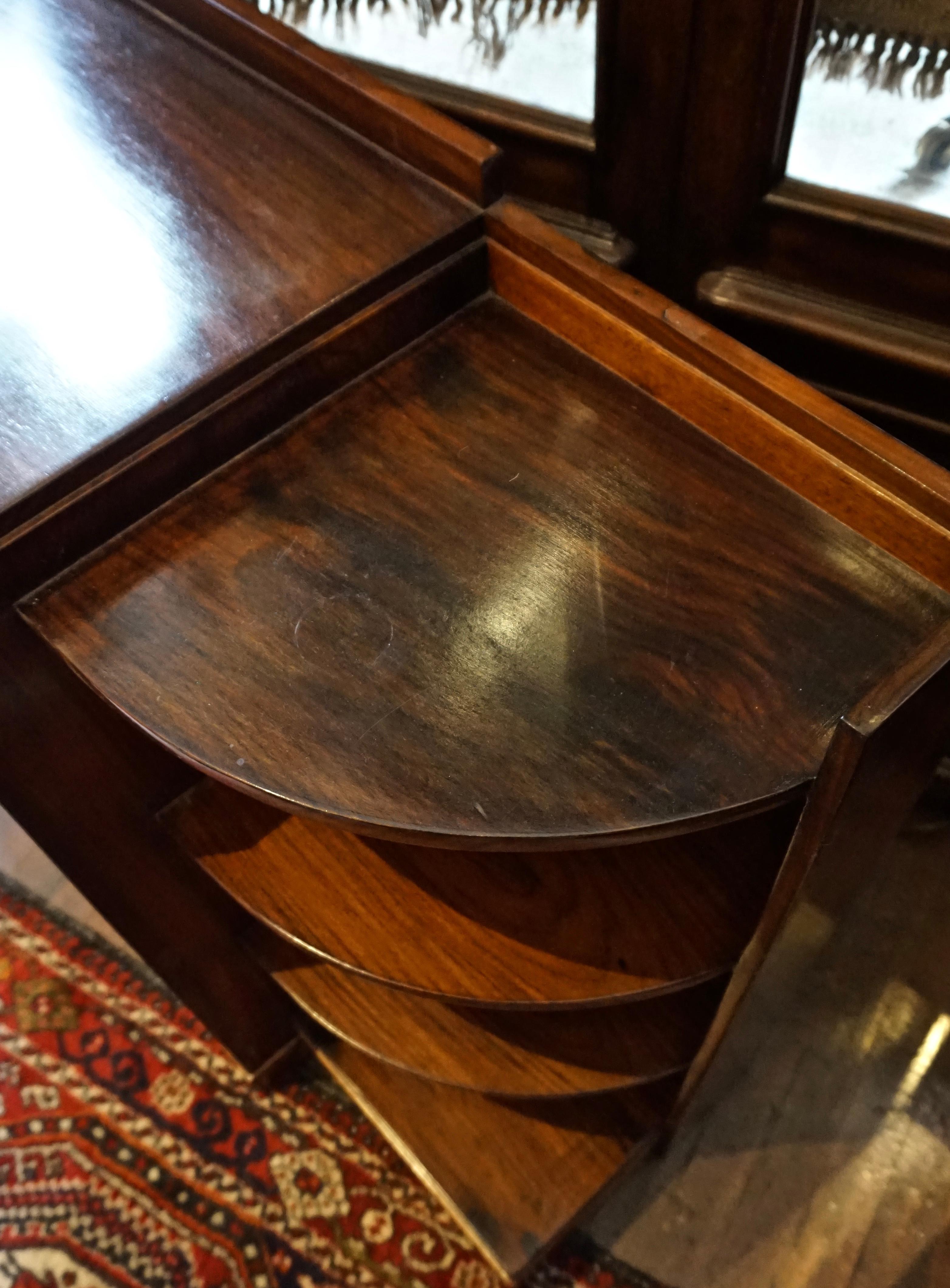 Two-Tone Art Deco Open Display Cabinet Cum Bookcase in Solid Rosewood and Teak 1