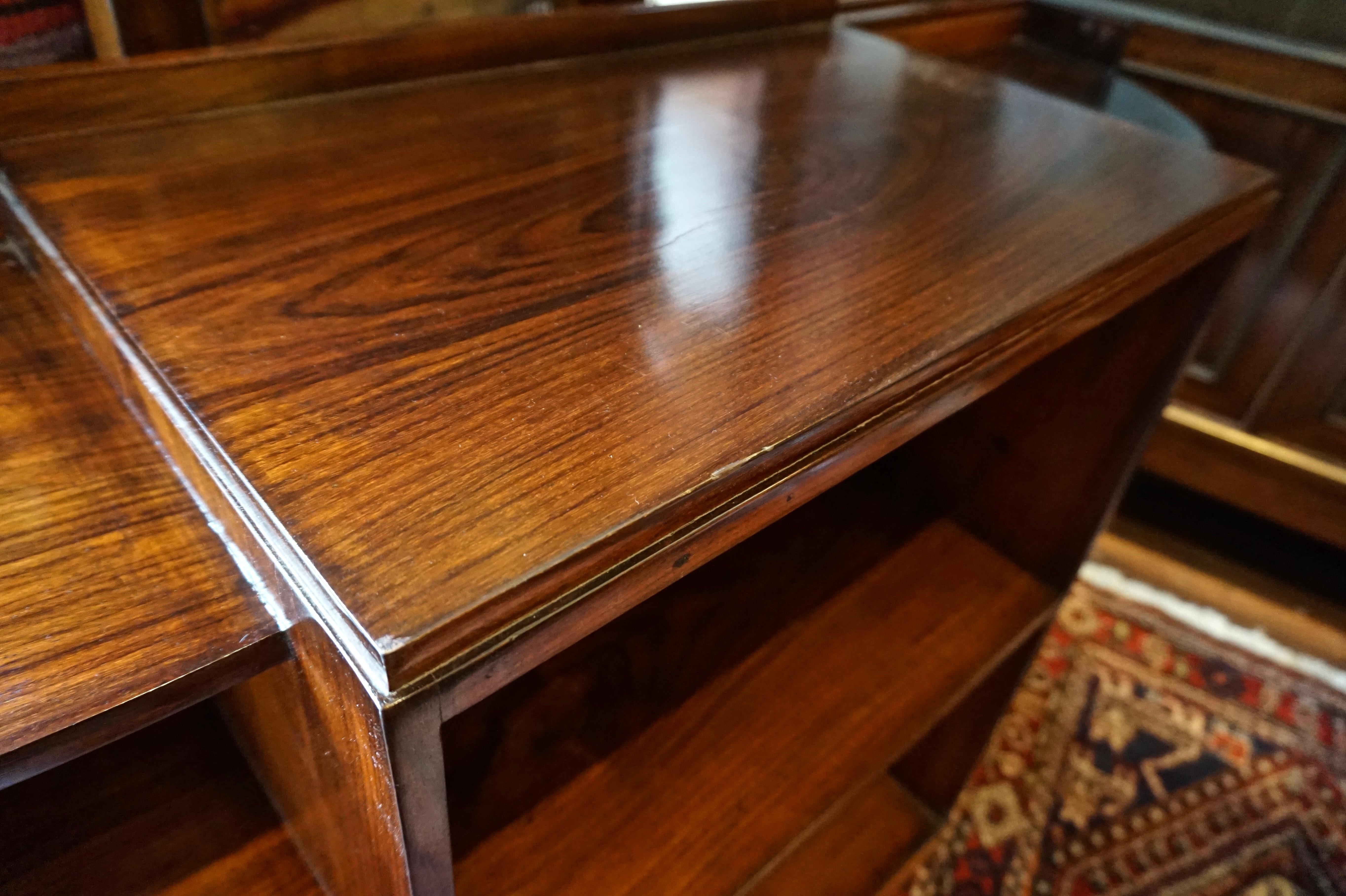 Indian Two-Tone Art Deco Open Display Cabinet Cum Bookcase in Solid Rosewood and Teak