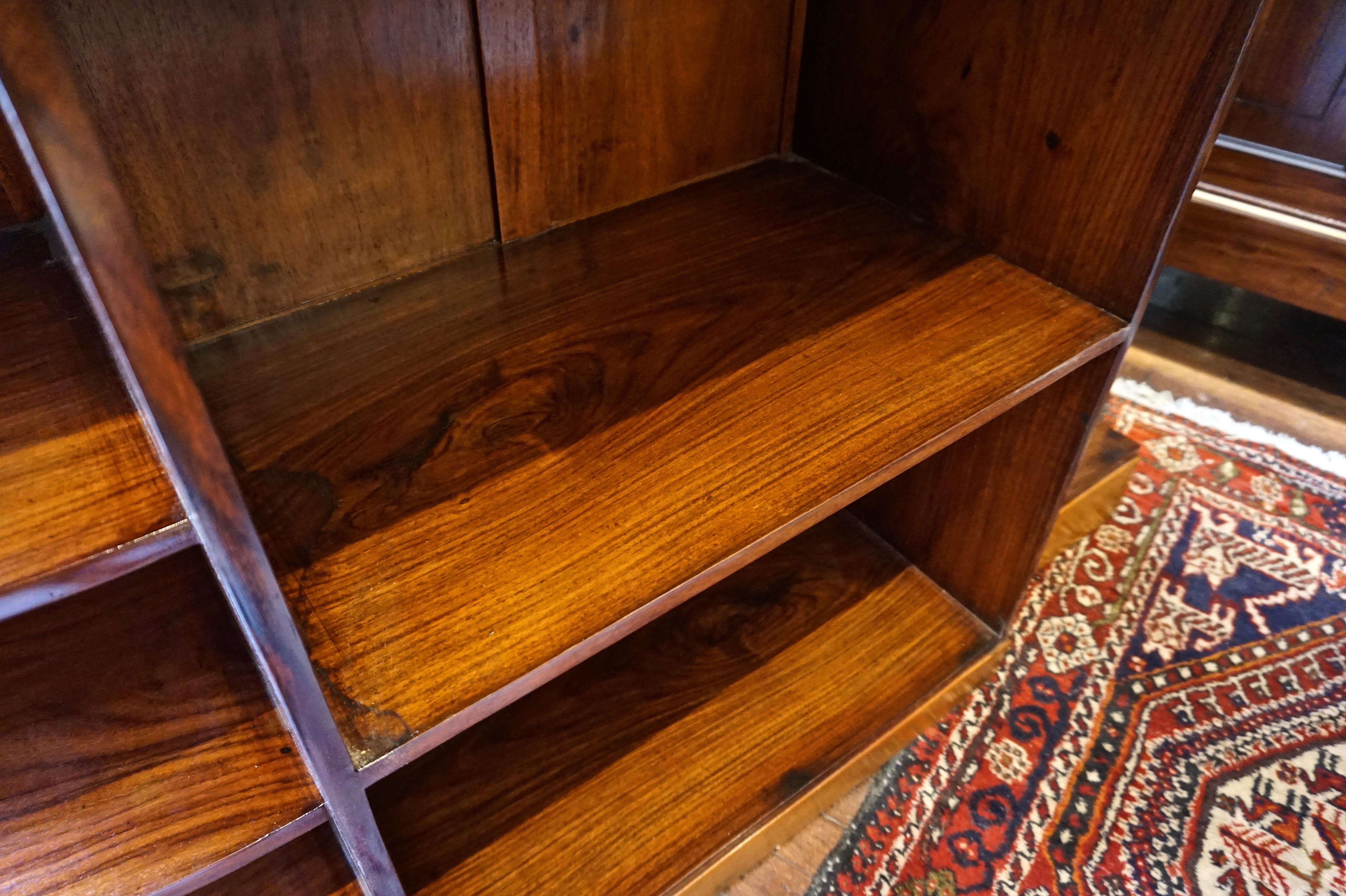 Hand-Crafted Two-Tone Art Deco Open Display Cabinet Cum Bookcase in Solid Rosewood and Teak