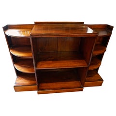 Two-Tone Art Deco Open Display Cabinet Cum Bookcase in Solid Rosewood and Teak