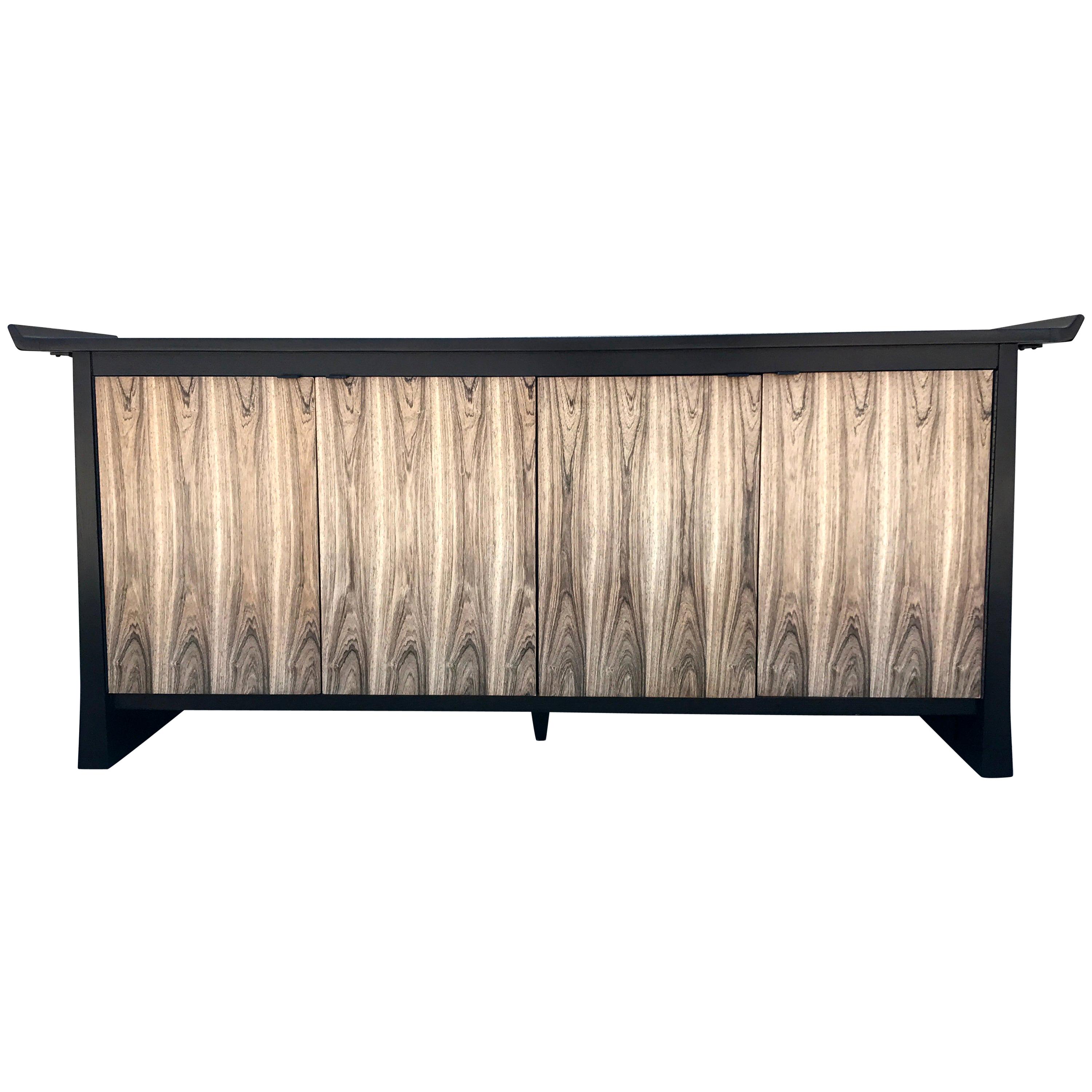 Two-Tone Asian Flair Walnut Sideboard by Bernhardt
