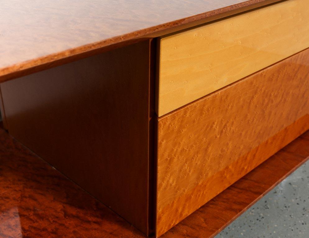 Wood Two-Tone Birdseye Maple Cabinets Set