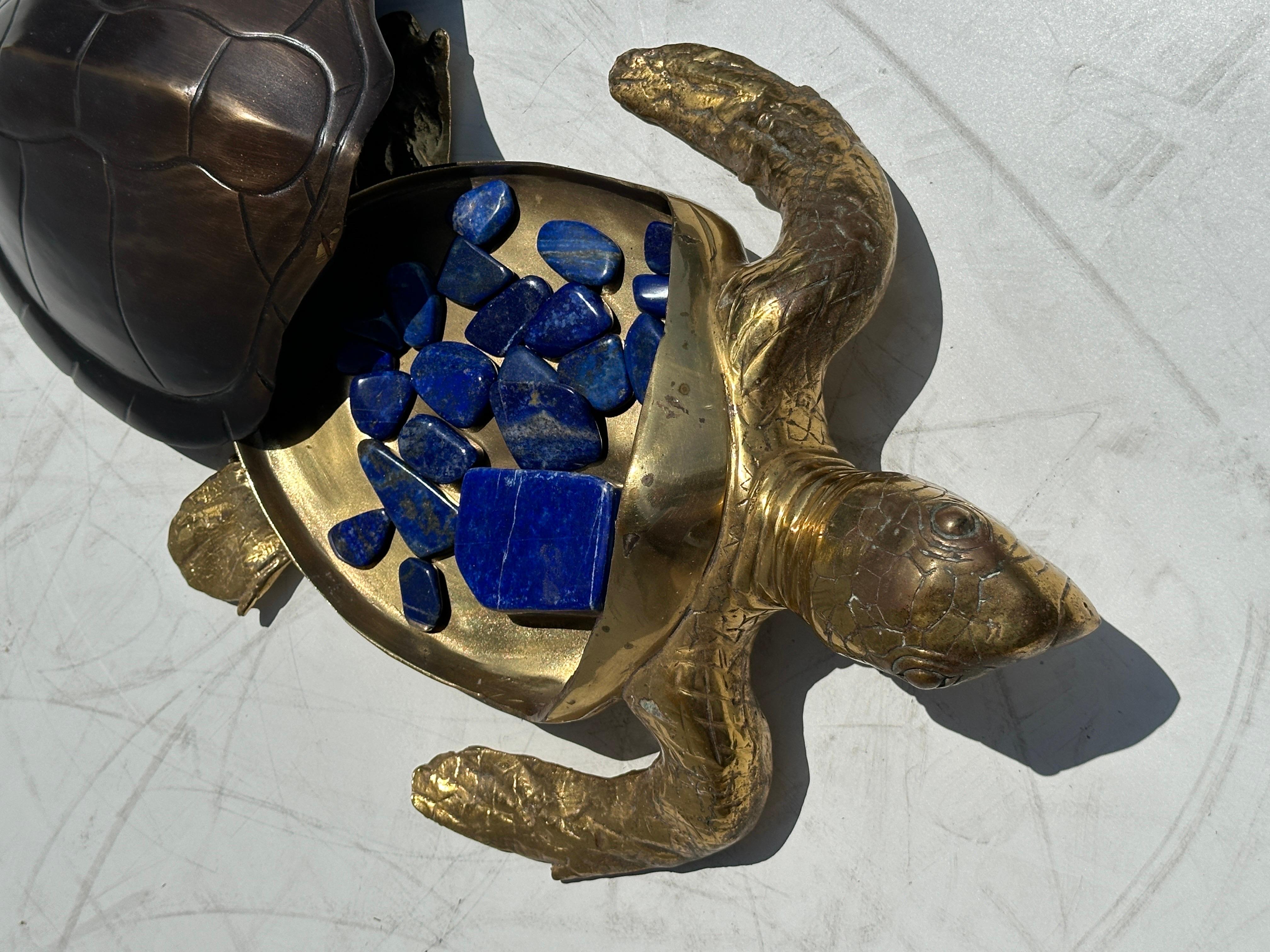Two Tone Brass Hawksbill Turtle Box / Catch-All 7
