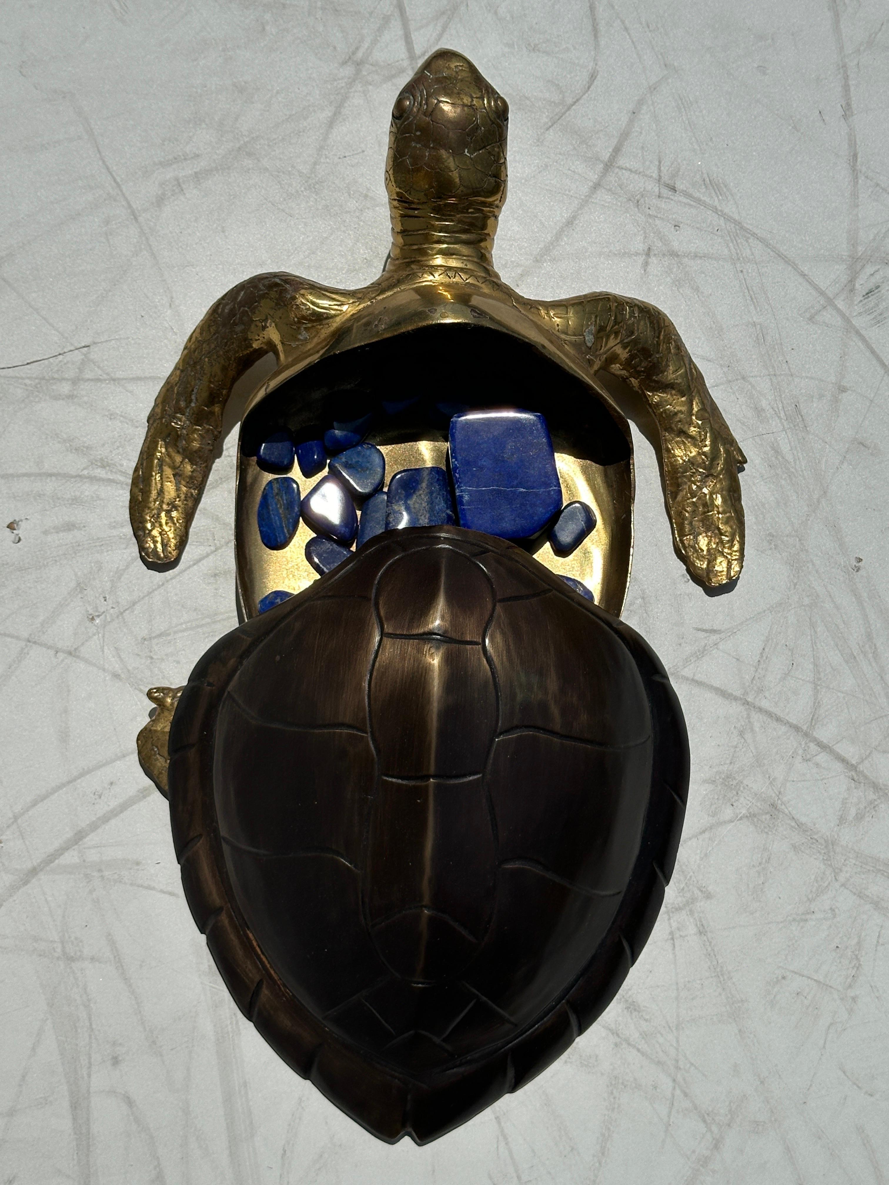 Two Tone Brass Hawksbill Turtle Box / Catch-All 9