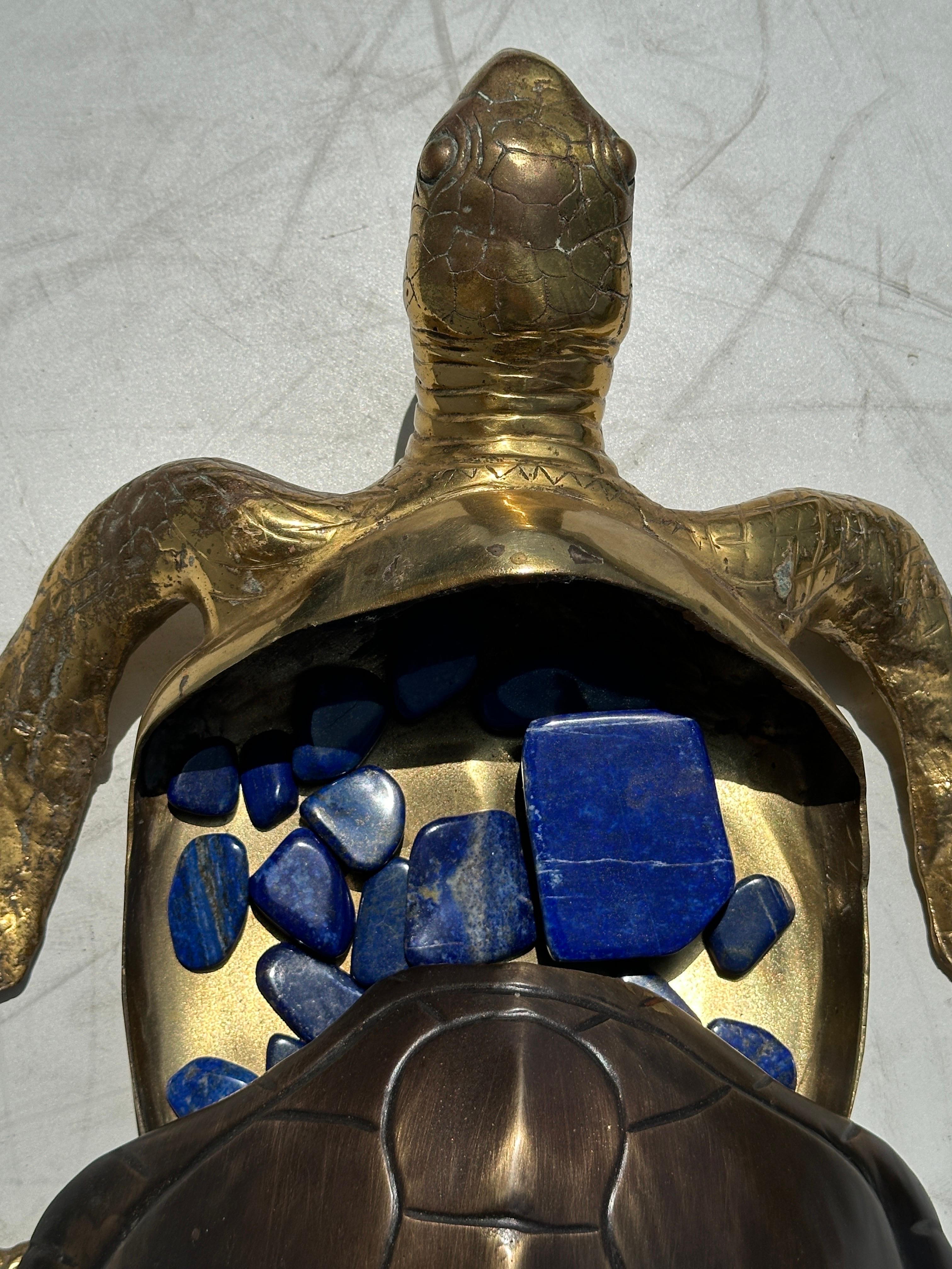 Two Tone Brass Hawksbill Turtle Box / Catch-All 10
