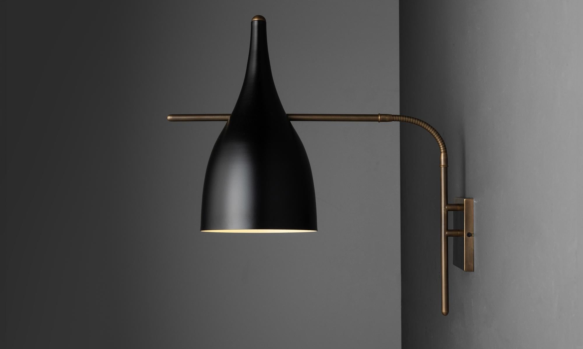 Italian Two Tone Brass Sconce Made in Italy For Sale