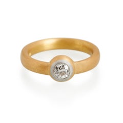 Two Tone Brilliant Diamond Ring, 22 Carat Gold & Platinum