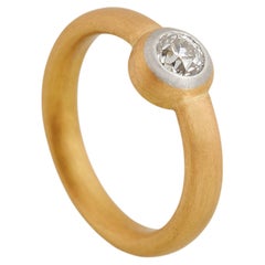 Anillo de Diamantes Brillantes en Dos Tonos, Oro 22ct y Platino