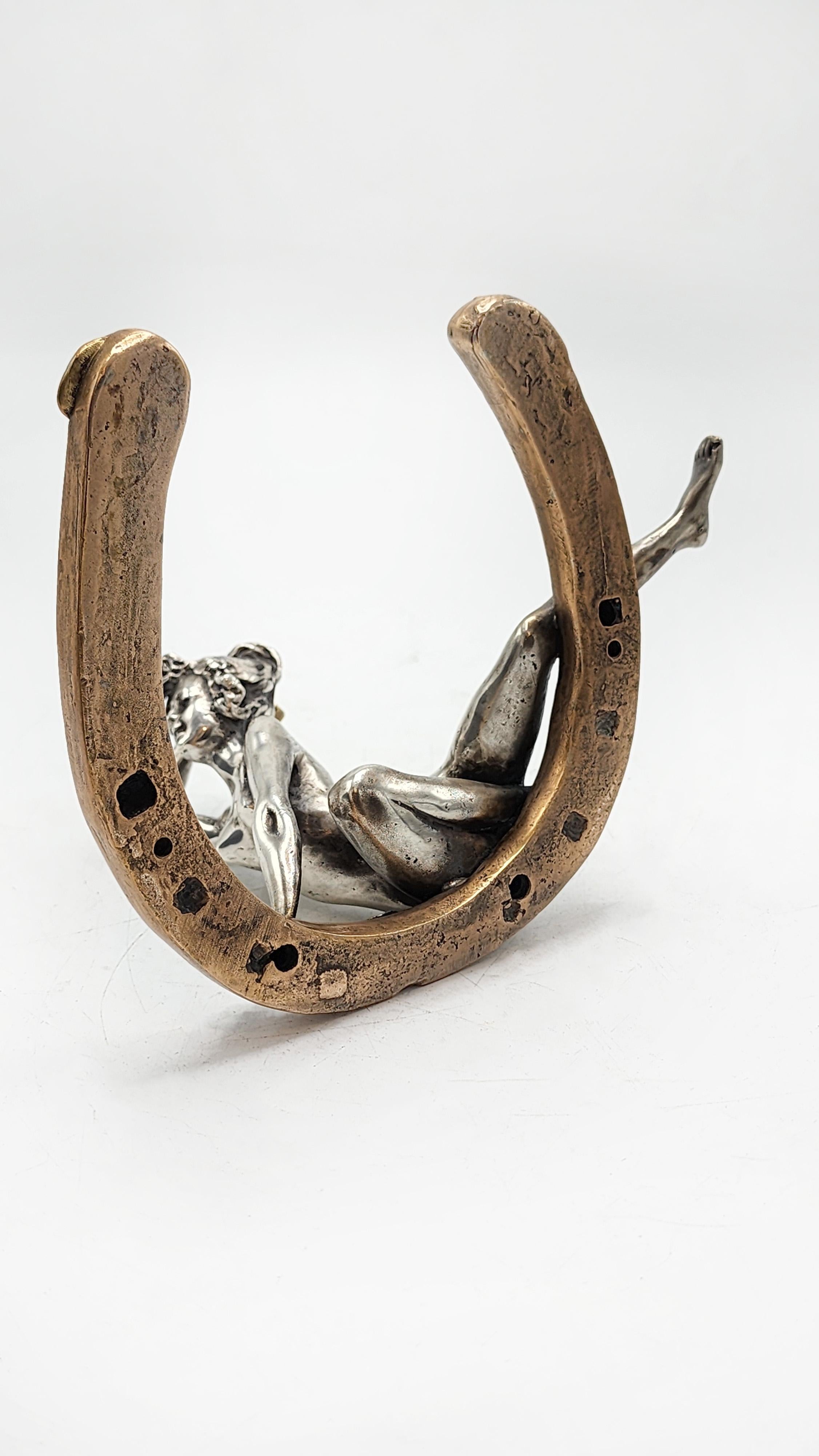 French Two-tone bronze sculpture by Georges Recipon For Sale