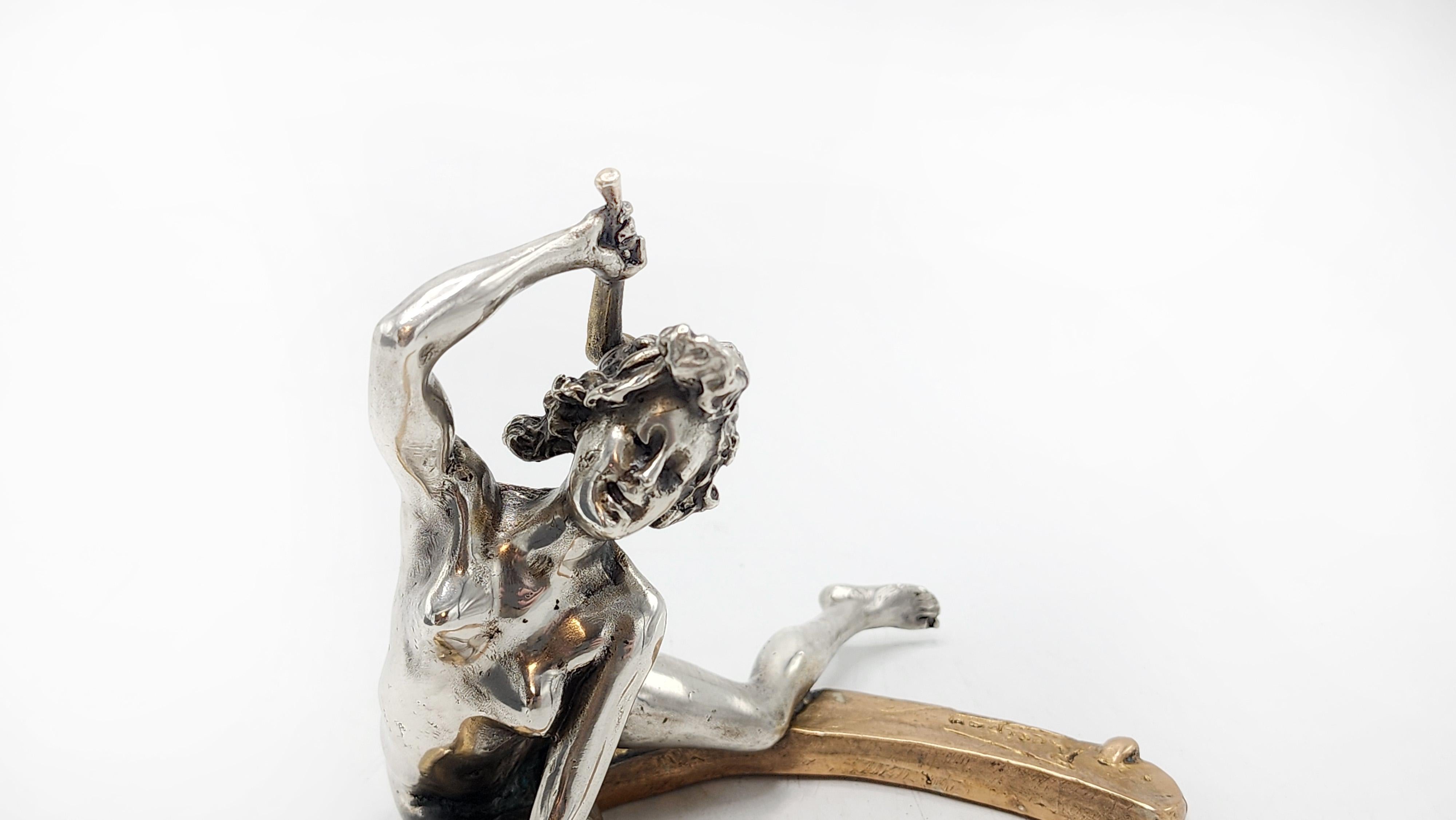 Two-tone bronze sculpture by Georges Recipon In Good Condition For Sale In Autonomous City Buenos Aires, CABA