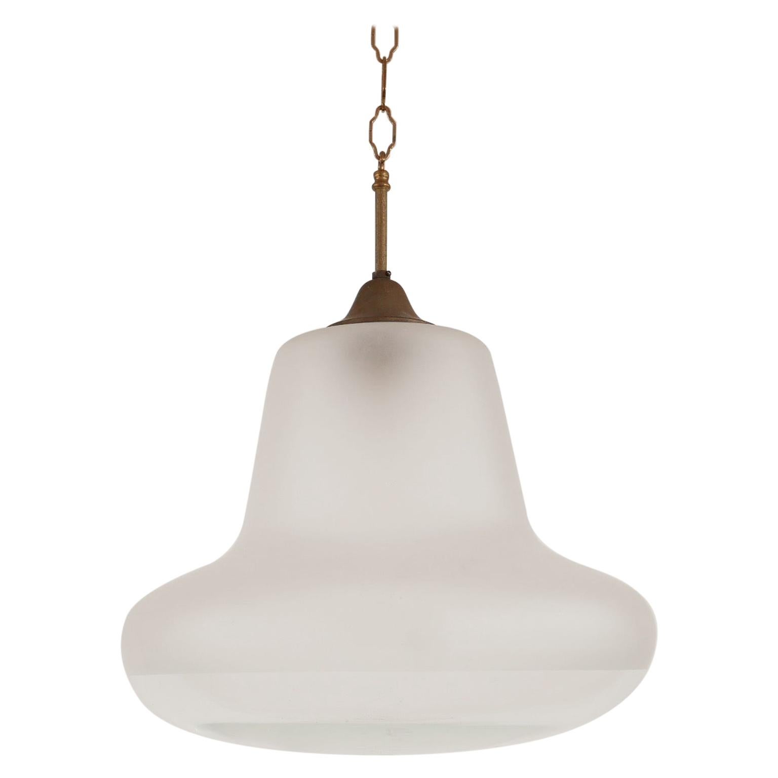 Two-Tone 'Bulbous' Etched and Clear Pendant Light