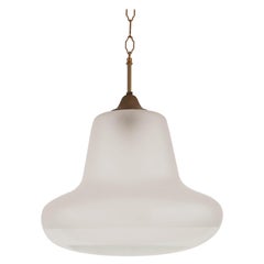 Antique Two-Tone 'Bulbous' Etched and Clear Pendant Light