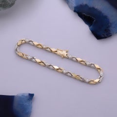 Two Tone Chain Unisex Diamond Bracelet