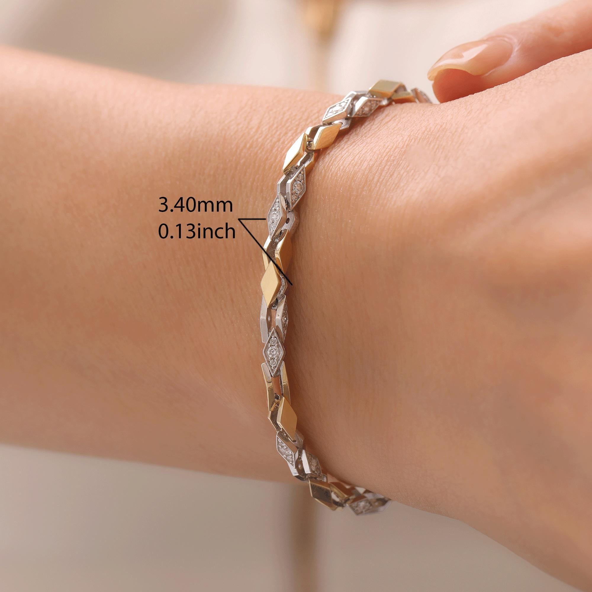Pulsera unisex de diamantes con cadena bicolor en Nuevo estado para la venta en Fatih, 34