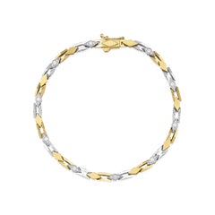 Pulsera unisex de diamantes con cadena bicolor