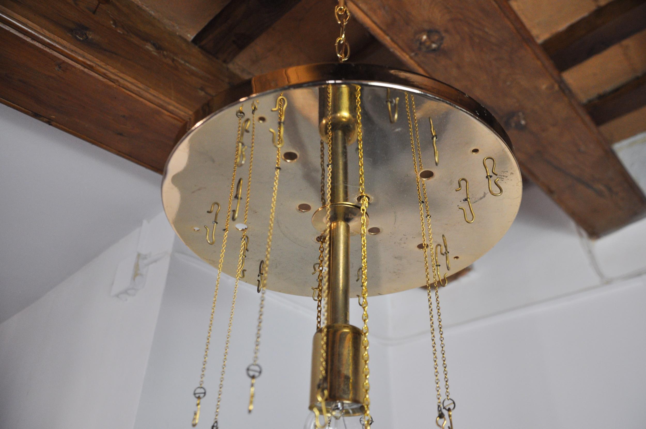 Lampadario bicolore di Zero Quattro 3 livelli in vetro di Murano arancione e trasparente in vendita 1