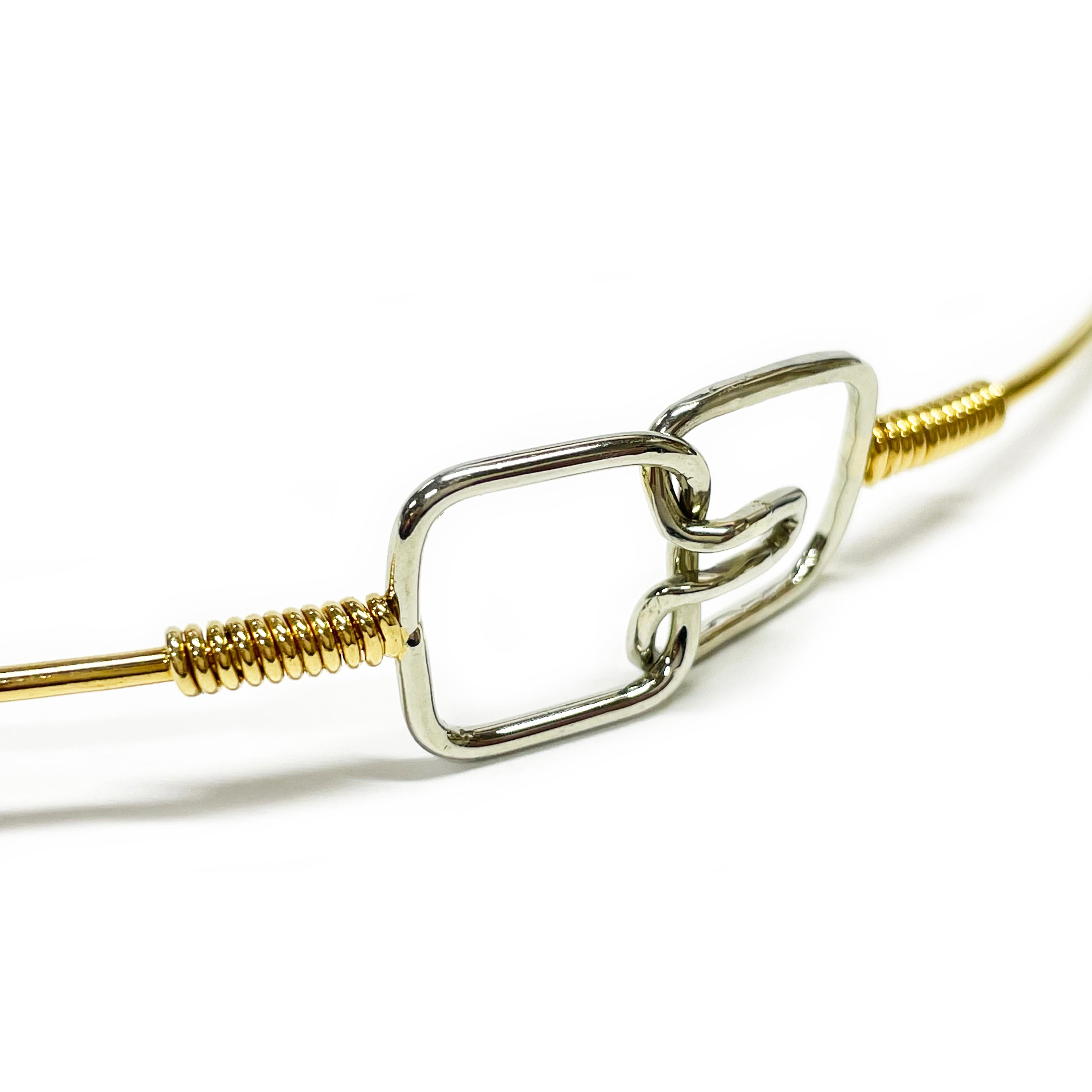 Zweifarbige Choker-Draht-Halskette (Retro) im Angebot