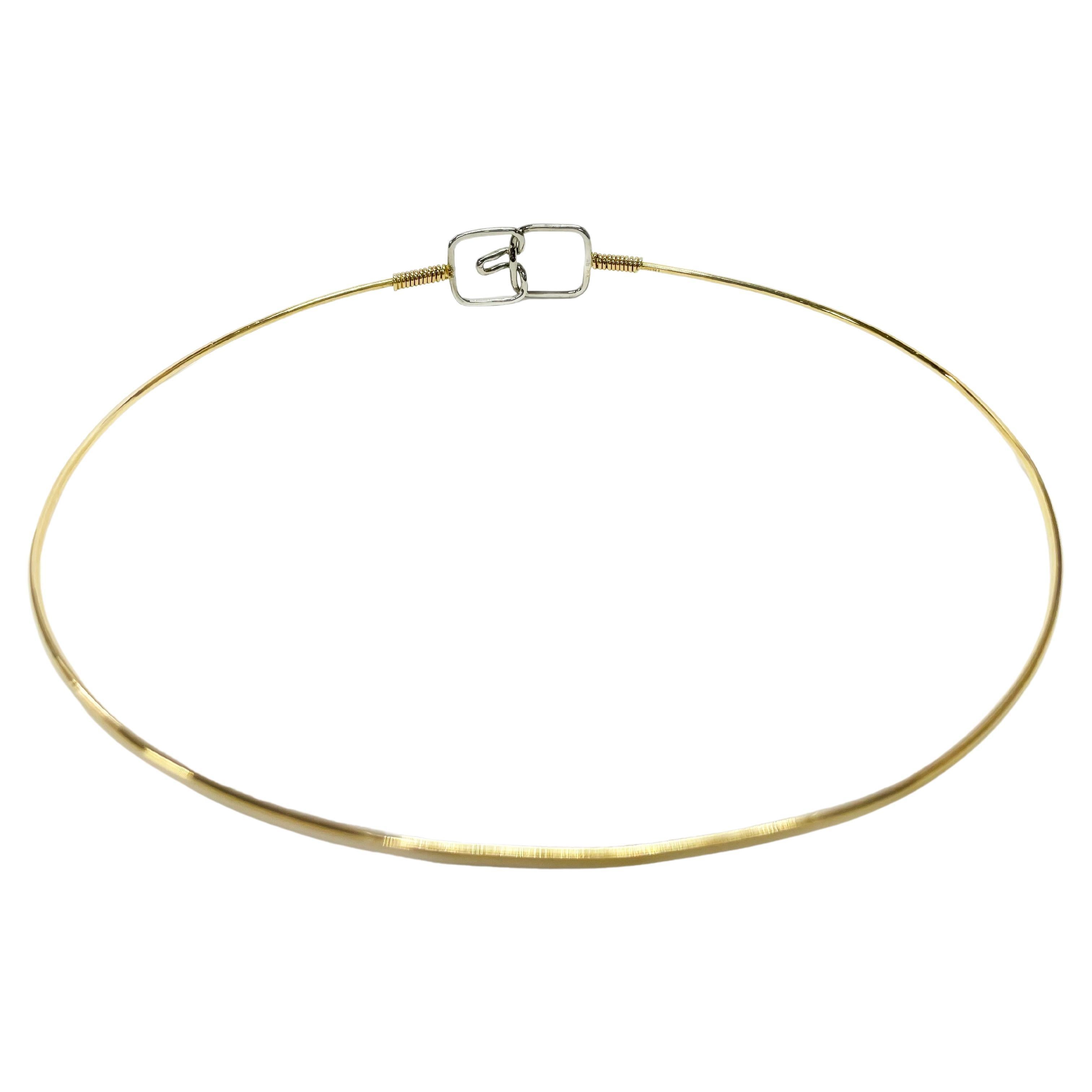 Two-Tone Choker Wire Necklace For Sale
