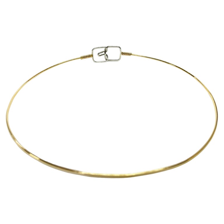 TwoTone Choker Wire Necklace For Sale at 1stDibs