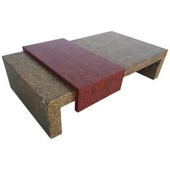 Table basse bicolore de style cubiste