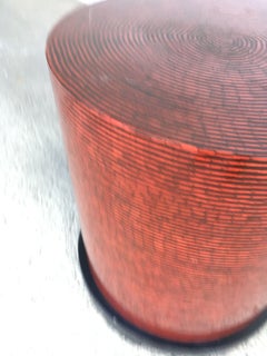 Two-Tone Cubist Style Round Side Table