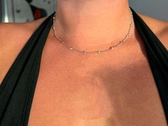 Two Tone Diamond by the Yard Necklace Bezel Set 18k Yellow and White Gold