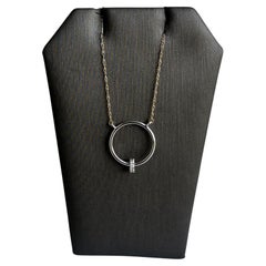 Two-Tone Diamond Circle Necklace in 10kt Gold - 0.10ctw GH SI, Adjustable 16-18"