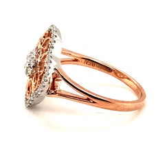 Two-Tone Diamond Clover Ring