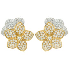 Boucles d'oreilles diamant bicolore