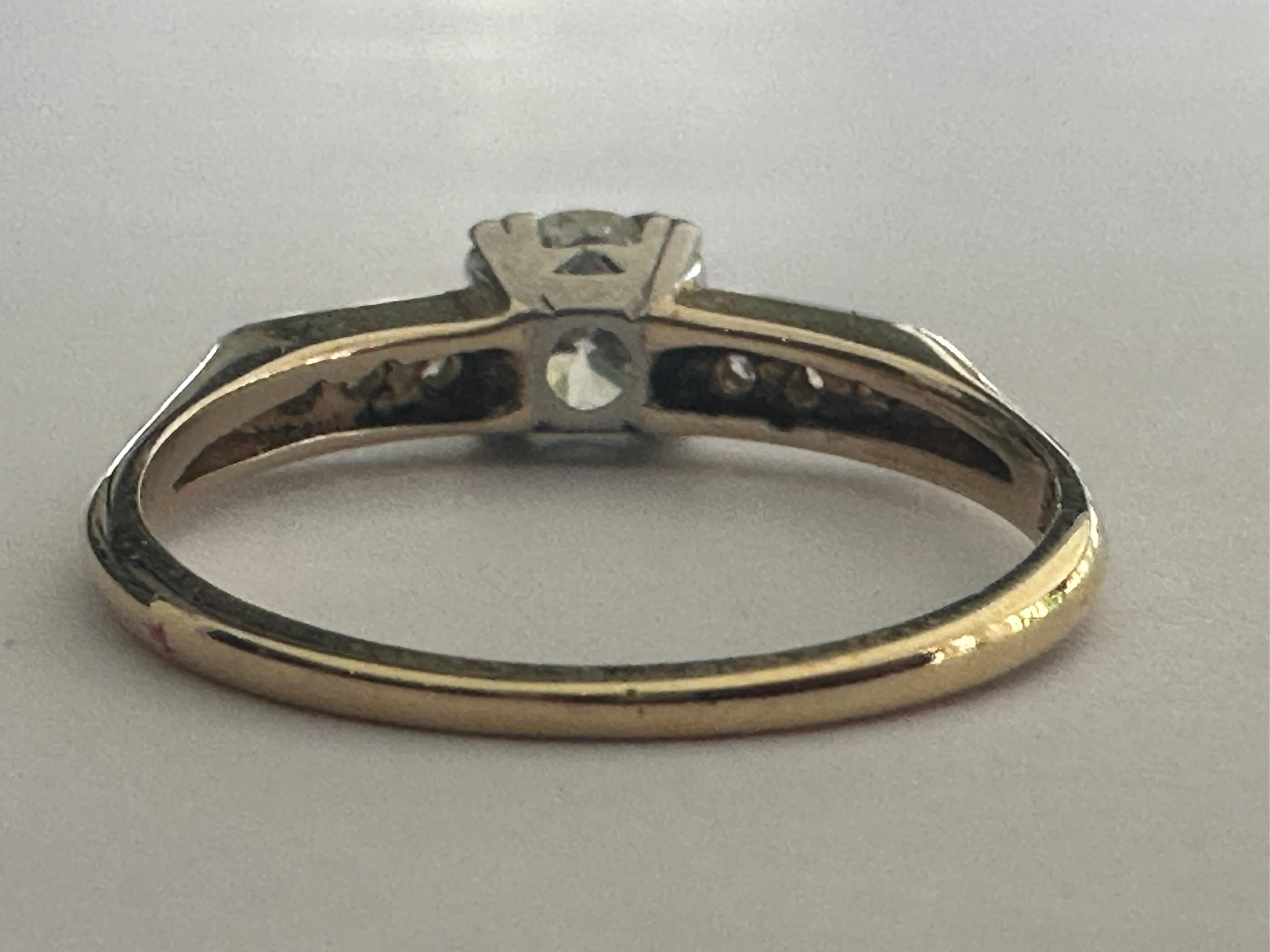 Brilliant Cut Two-Tone Diamond Engagement Ring  For Sale