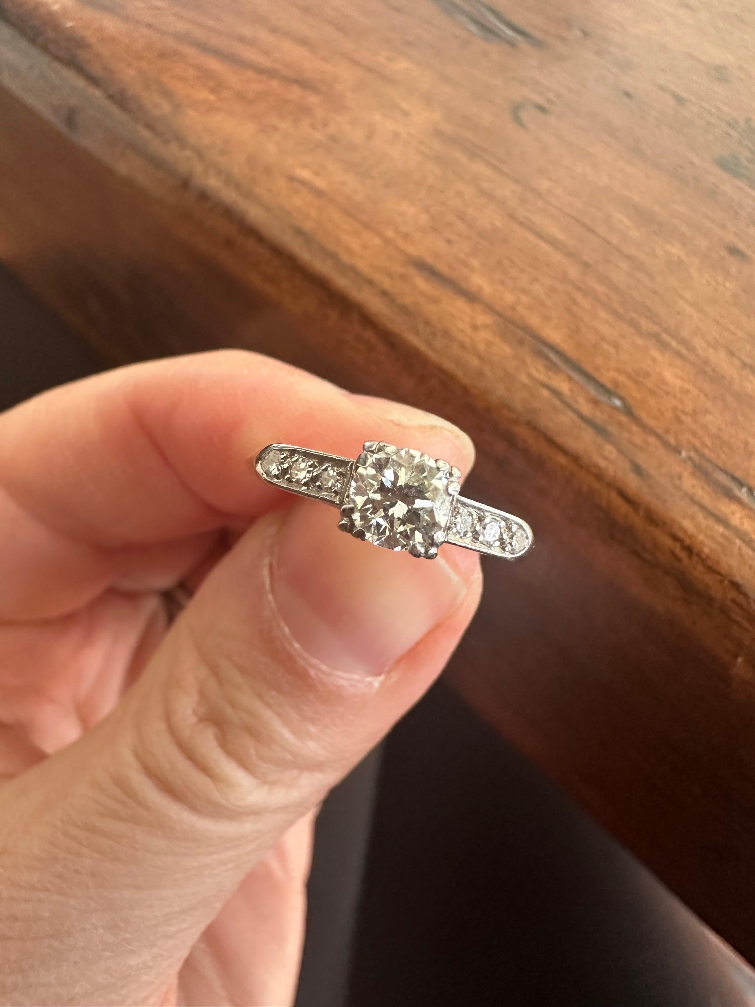 Women's Two-Tone Diamond Engagement Ring  For Sale