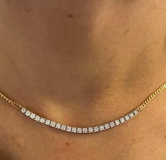 Two-Tone Diamond Flexible Bar Pendant 14 Karat