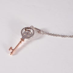 Two-Tone Diamond Key Necklace