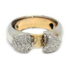 Two-Tone Diamond Pavé Hinged Dual "I Love You" Ring