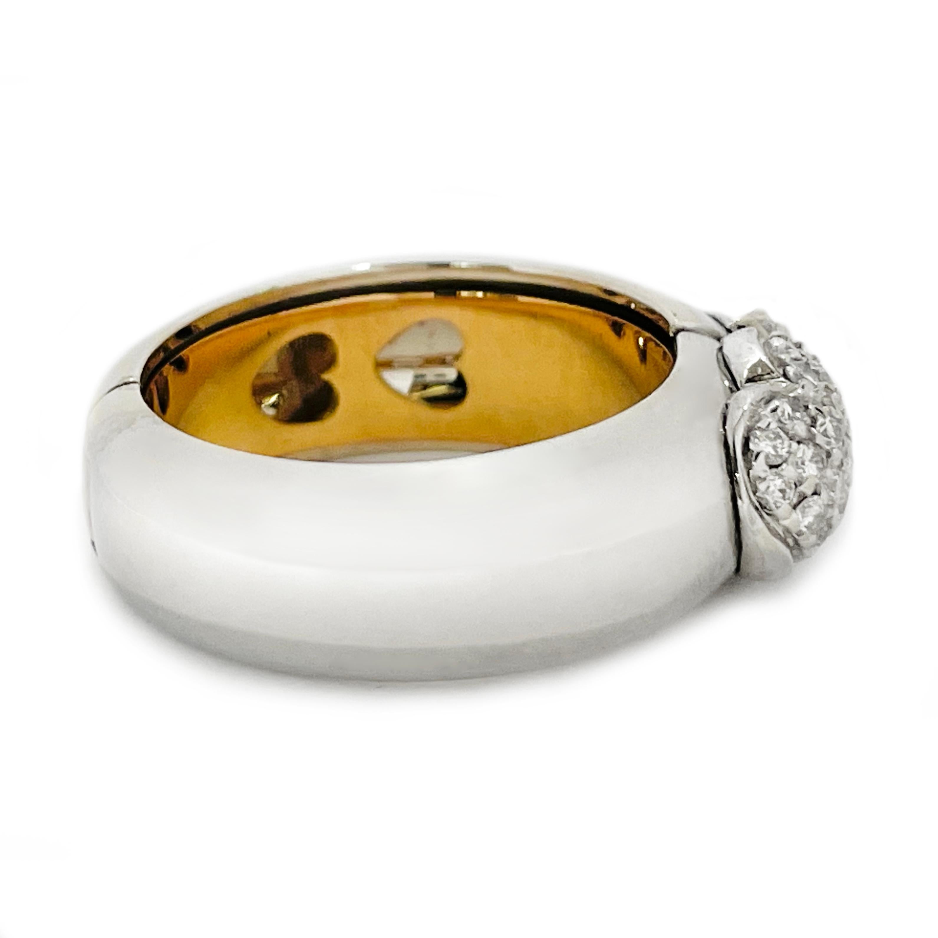 Round Cut Two-Tone Diamond Pavé Hinged Dual 