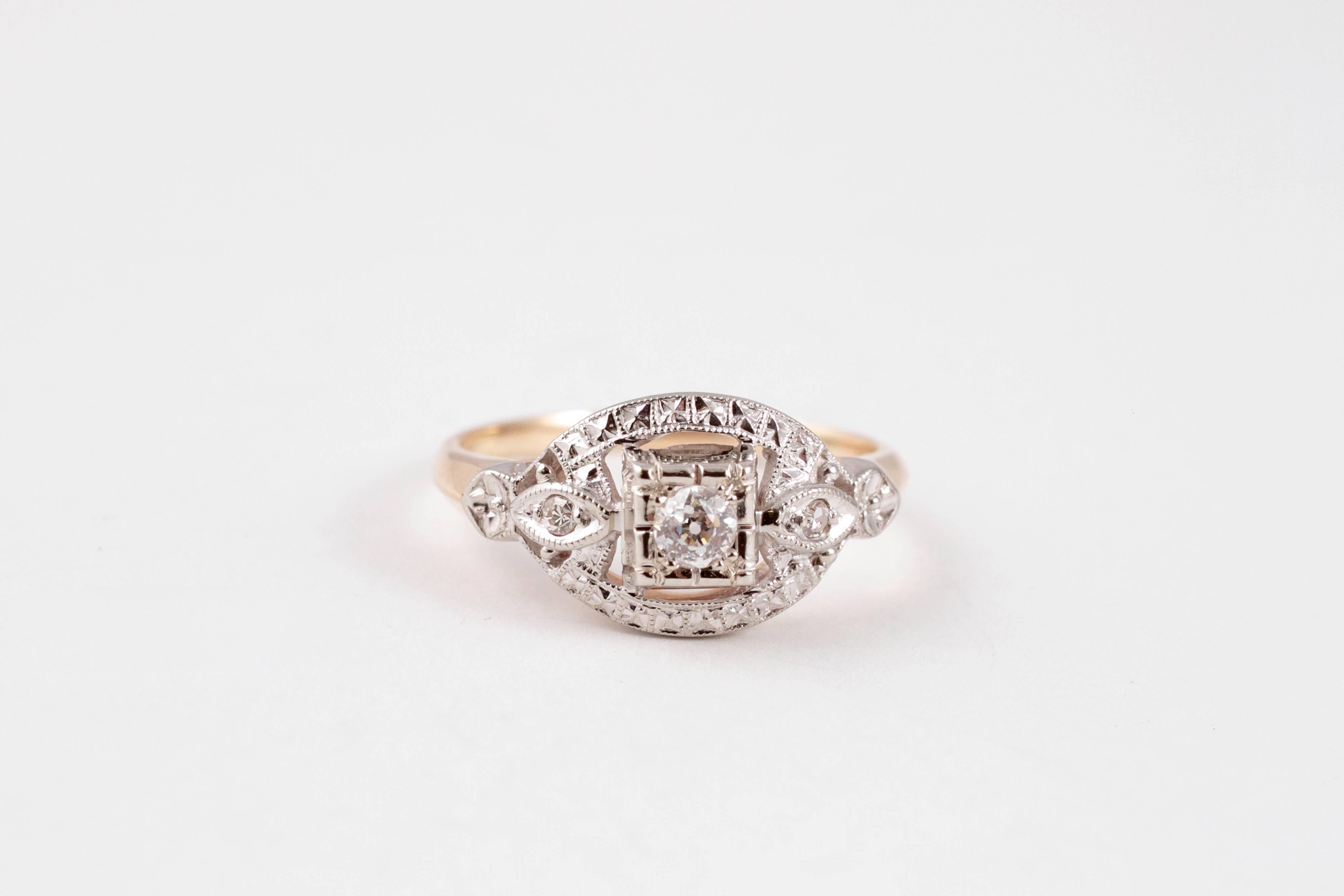 Women's Two-Tone Diamond Ring