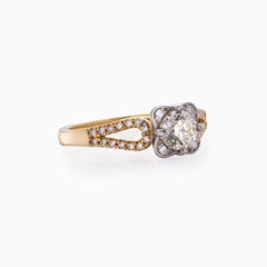 Two-Tone Diamond Ring in 14K Yellow and White Gold, 0.71 Carat