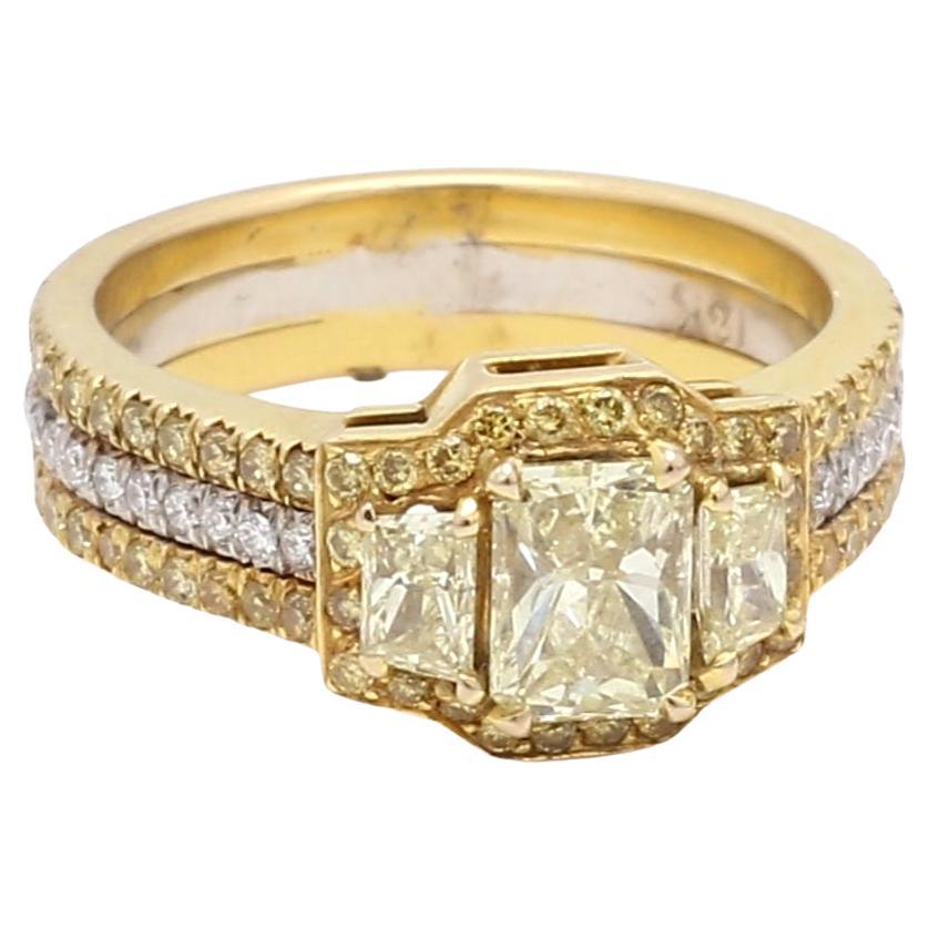 Two-Tone Diamond Ring with Round Brilliant Accents