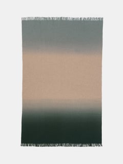Two-Tone Dip-Dyed Merino Wool Throw in Sage and Forest Green