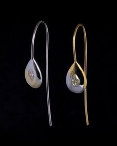 Two-Tone Earrings with Fancy Shape White and Yellow Diamonds