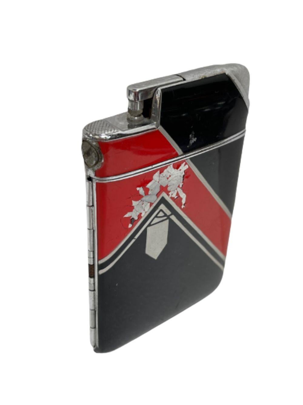North American Two-Tone Enamel Lighter & Cigarette 
