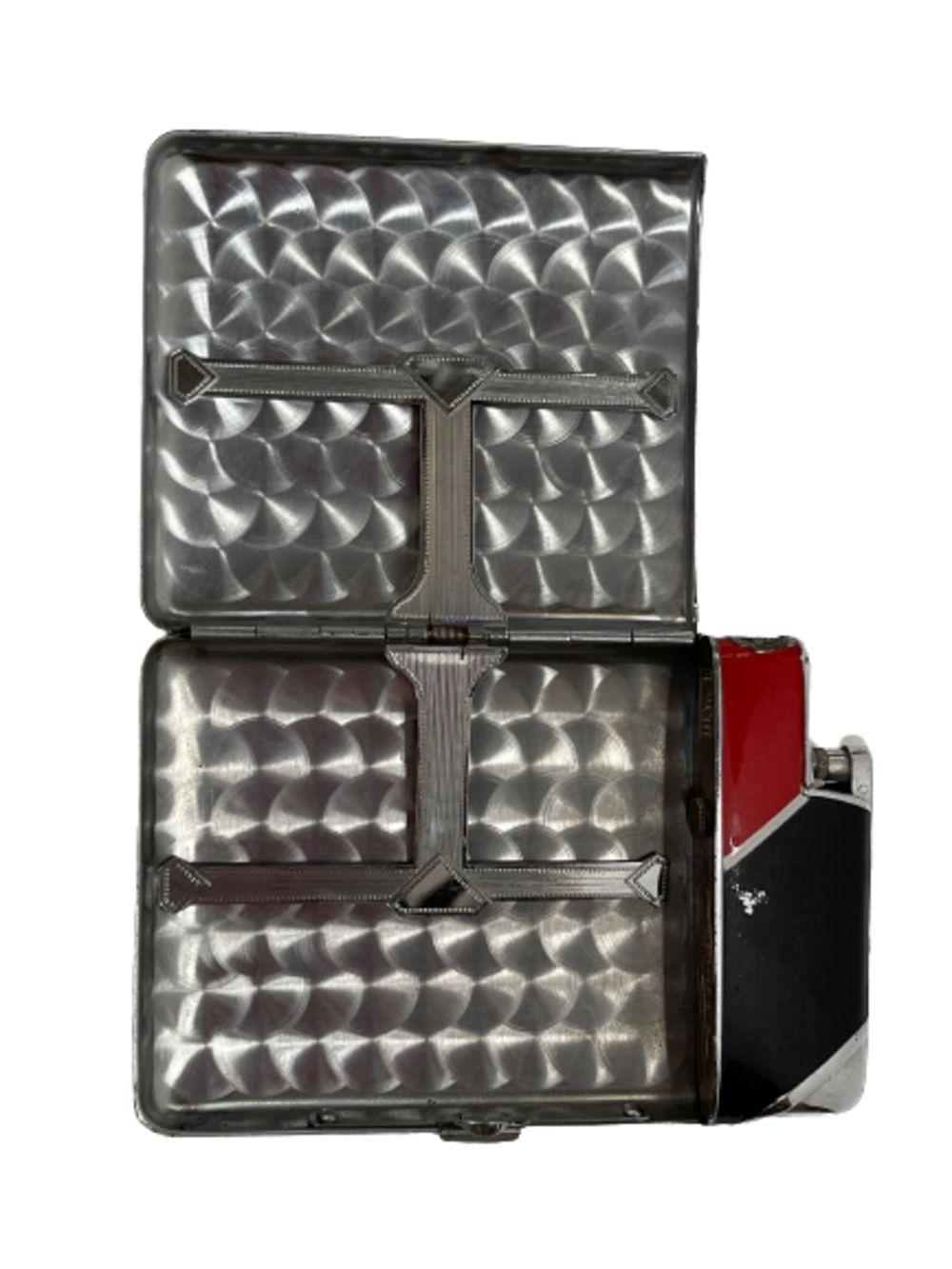 Inlay Two-Tone Enamel Lighter & Cigarette 