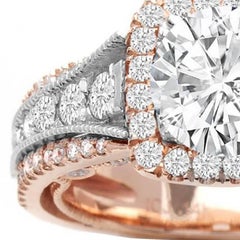 Two-Tone Engagement Ring in 14K White/Rose Gold 1.95 Ctw
