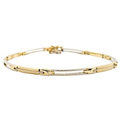 Zweifarbiges, ausgefallenes Gliederarmband aus 14k Gold