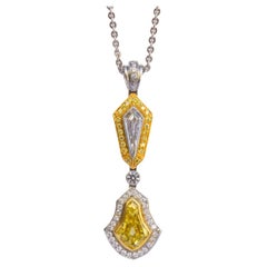 Zweifarbige Fancy-Diamant-Halskette mit gelben und weißen Diamanten