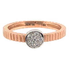 Two-Tone Fashion Diamond Ring with 14 Karat Rose Gold and White Gold