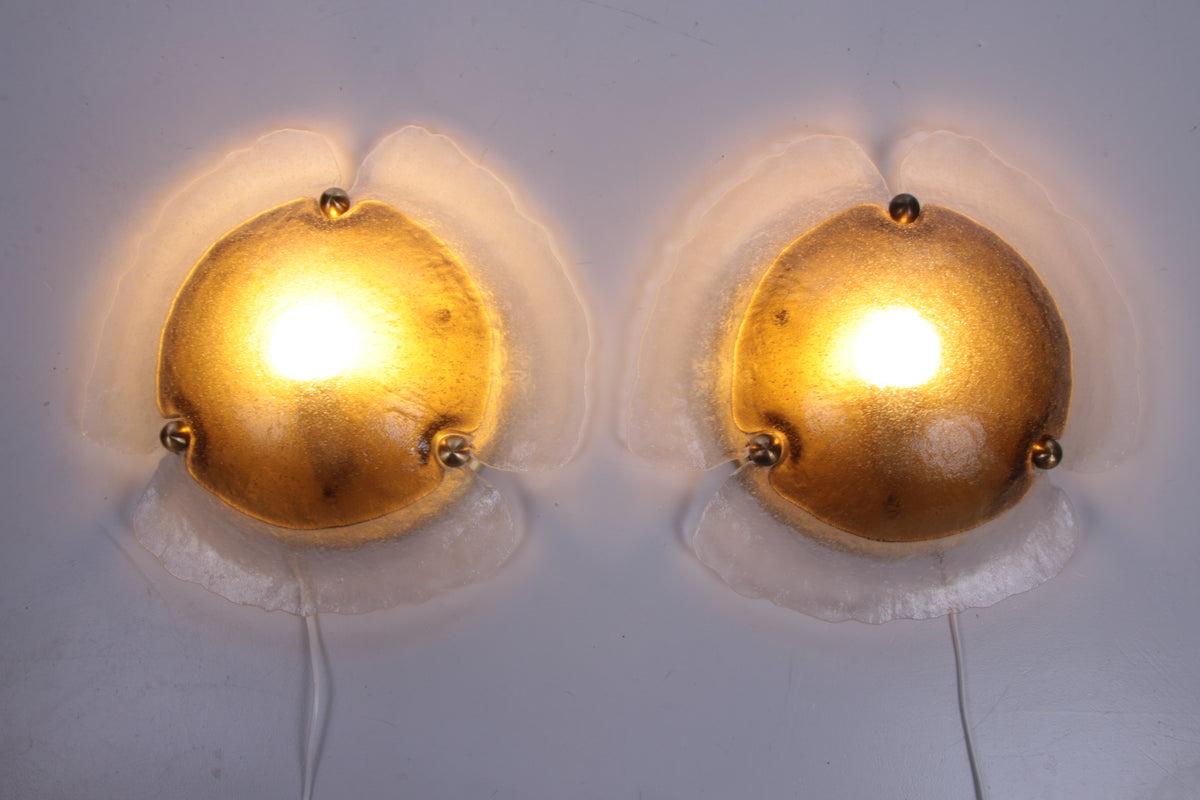 Pair of Two-tone Flush Mount by Peill and Putzler, 1970s

This large vintage two-tone ceiling lamp was manufactured by the German lighting manufacturer Peill and Putzler. This ceiling lamp has a glass shade with heavy colored glass and a brass