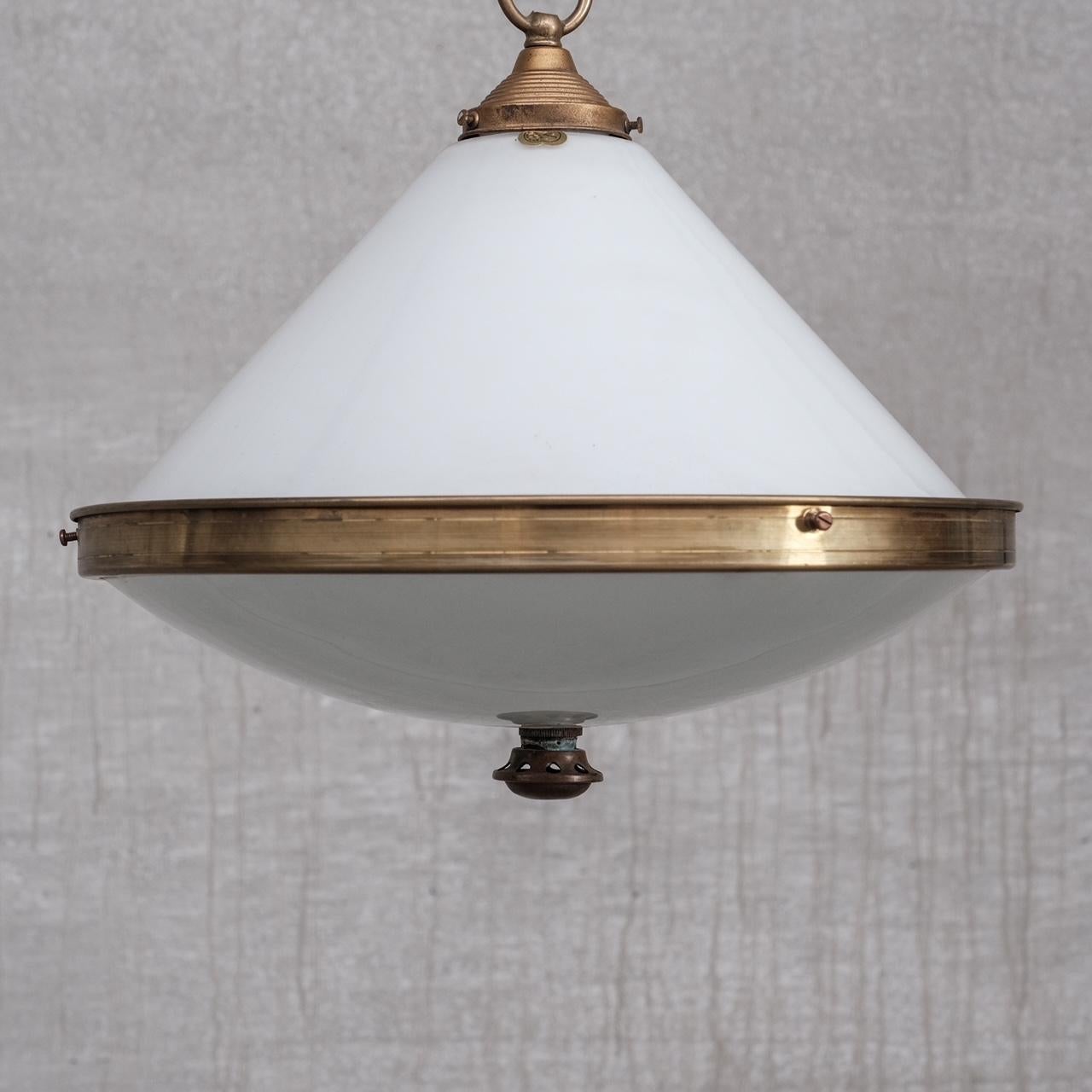 20th Century Two Tone French Antique Pendant Light