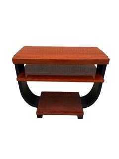Two-Tone Geometric Art Deco Side Table by Gilbert Rohde for Brown Saltman